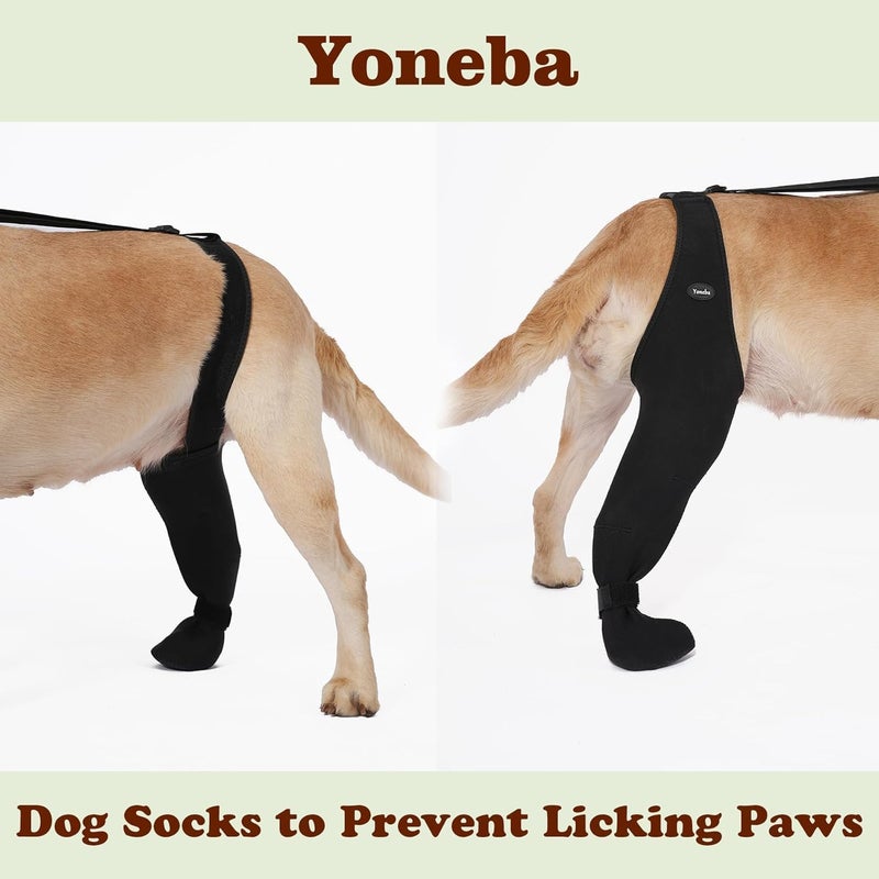 Yoneba Dog Socks to Prevent Licking Paws ，Breathable Leg Sleeve to Stop Licking and Biting， Firm and Secure Adjustable Size Dog Recovery Sleeve Socks (XL-Left) - Image 3
